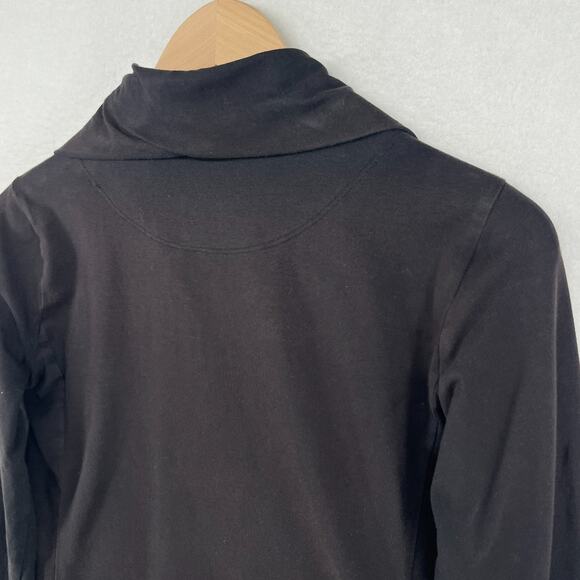 EILEEN FISHER Jacket PP Organic Cotton Stretch Jersey Track Full Zip Black USA - Picture 7 of 12